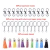 125st. Uppsättning Alloy Key Chains Tassel Bulk Key Rings Keyrings For DIY Crafts Jewelry Material273Z