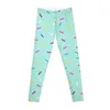 Actieve broek donut hagelslag en glazuur ontwerp blauw roze.Legging Dames Sport Voor Gym Uitlopende Dames