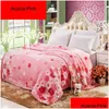 Cobertor Dupla Camada Inverno Engrossar Raschel P Ponderado para Cama Quente Pesado Fluffy Soft Flores Impressas Lance 211019 Drop Delivery Home Dhody