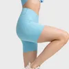 Lu-88 shorts de ioga feminina com cintura cruzada e sem linhas estranhas para exercícios de alta elasticidade de alta evasão