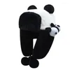 Boinas de chapéu de inverno panda tampa chapéus cocar de cocar DIY Acessórios artesanais influenciadores iguais