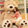 Stuffed Plush Animals 130Cm Soft American Nt Bear Skin Toy Big Bears Coat For Girlfriend Valentines Day Gift Animal Teddy Coats Dr Dhv89 240307