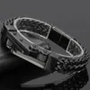 Bicicleta corrente homem pulseira para homens banhado a ouro aço inoxidável link pulseiras de pulso na mão acessórios jóias gravável 240226