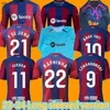 Maillots de football Maillot à manches longues de Barcelone 2024 F.DE JONG Kit de maillot de football du Barca version fan O.DEMBELE PEDRI R.ARAUJO ANSU FATIH240307