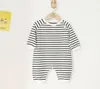 Jumpsuits 2021 Autumn Baby Boy Ubrania bawełniane długie rękawie wiosna jesień rompers czarny biały paski romper dla niemowląt 039 sport 2234736