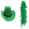 Basker Stpatrick Green Hat Shamrock Boas Irish National Day Celebration Costum Cap DXAA