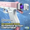 Zabawki Gun Automatyczne elektryczne pistolet wodny dla dzieci Blaster Water Pistolety Naładowanie Basen Blaster Baser na zewnątrz letnia gra wodna YQ240307