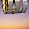 Högkvalitativ designer Design Letter Buckle Bangle Women Men Emalj smycken Rose Gold Silver öppningsarmband älskar färg armband W1871049