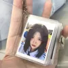 Keychains 1st Transparent Glitter Card Holder Key Ring Female Portable Mini Po Sticker 3 Inch 2 Small Keychain