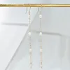 Boucles d'oreilles pendantes en or 14 carats, bijoux faits à la main, style Boho Oorbellen Brinco, Vintage, minimaliste, Long pampille