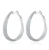 Hoop Huggie Selling Fashion Standard 925 Sterling Zilveren Oorbellen Voor Vrouwen Dans Creatieve Frosted Oppervlak Grote Oor Ring Fit8585807