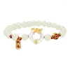 Bracelets de charme Dragon Bracelet pour femmes à la main blanc Jade perlé chanceux corde rouge hommes Fortune bijoux cadeaux année 2024 Q3i7