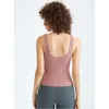 Viewlulu Damen-Yoga-Oberteil, einfarbig, rückenfrei, eng anliegend, Sport-Beauty-Top mit Brustpolster, Outdoor-Unterwäsche