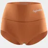 Kvinnors trosor Ice Silk High midjan Briefs Sömlösa sexiga underkläder Kvinnor Kropp Underkläder Soft Letter Print Breattable Femal