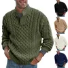Men's Sweaters Men Winter Sweater Half-high Collar Pullover Knit Solid Color Long Sleeves Keep Warm Casual Loose Half Turtleneck Autumn