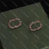 Leuke diamanten designer oorstekers dubbele letter kristallen oorbellen stempels oordruppels cadeau dagelijkse sieraden met doos