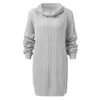 Casual Dresses Elegant Off Shoulder Knitted Sweater Dress Women Autumn Long Sleeve Bodycon Winter Loose Chunky Pullovers Robe