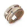 Charm Bracelets ZG Bracelet For Women Vintage Charms Bohemian Multilayer Braided Ethnic Arrow Pattern Wide Bangle Female Jewelry