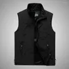 Jaktjackor GL Summer Mesh Thin Multi-Pocket Vest Mens Storlek 7xl Manlig Casual ärmlös jacka blixtlåsfickor Reporterpografi midja