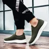 Casual Schoenen Big Size Supersoft Sport Mannen Sokken Sneakers Voor Running Man Zomer Legergroen Wandelen Tennis D-424