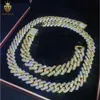 Fabrikspris Fina smycken halsband 10mm 15mm 18mm Hiphop Chain 2 Rows 5a+ Cz Diamond Iced Out Cuban Link Chains