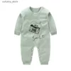 Jumpsuits ZWY292 Schattige dieren Lente Baby romper pasgeboren babykleding Kinderen lange mouw ondergoed katoenen jongens Kleding Baby meisjes romper L240307