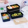 Bento Boxes Contenitore per alimenti a doppio strato in plastica tipo nordico da 12 litri (rosa) L240307