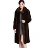 Stile lungo intero da donna d'imitazione, nuovo cappotto in pelliccia di visone anziana di mezza età, oversize per dimagrire, casual e caldo 615217