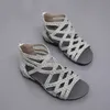 Chique Zomer Sandaal Luipaard Patroon Helling Hak Schoenen Dames Sandalen Romeinse Flip Flop Sandles Hakken 240228