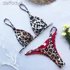 Kvinnors badkläder Kvinnor Badkläder High Cut Micro Bikini Women Leopard Bandage Push Up Swimsuit Sexig baddräkt Padded Thong Biquini Trajes de 230329 240307