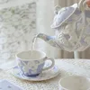 Britse theekopset Retro reliëf koffiekopje Servies Ketel Kop en Schotel Thuisbenodigdheden Europese Hofstijl Keukengerei Cadeau 240220