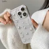 Bolsas de telefone celular Pearl Bow Silver Foil Epoxy Phone Case Pro Max Max Cute Clear Soft Silicone CoverH240307