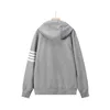 Mens Hoodies Sweatshirts TB Sonbahar/Kış Yeni Mens Renk Dokuma Dört Bar Kapşonlu Kazak Su Dalgası Desen Seti Seti