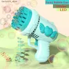 Novelty Games Baby Bath Toys Bubble gun childrens toy electric automatic rocket bubble machine outdoor wedding party toy LED light childrens birthday gift Q240307
