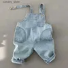 Overalls 2023 Frühling Sommer Neue Baby Ärmellose Overall Infant Denim Overalls Jean Jungen Casual Strap Hosen Kinder Casual Denim Hosen L240307