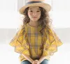 2020 primavera plaid ragazze camicia nuovo arrivo bambini carino camicia a maniche a campana per le ragazze adolescenti cotone neonate camicia di moda 8547 Y200705360743