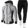 Mężczyźni gradient zip swerygan kombinezon wiosenny jesień bluza z kapturem jogging spodni fitness swobodny zestaw odzieży sportowej plus rozmiar 240226