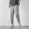 Byxor huncher mens is silk nylon joggar män 2023 grundläggande sommar snabb torrljus vikt svettbyxor elastisk byxa casual löpande byxor