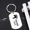 Party Favor en acier inoxydable 2024 Keychain America Campagne Trump Supporter Metal Keychains Collier