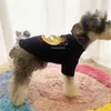 Designer roupas para cães de algodão macio vestuário para cães camisa para chihuahua respirável filhote de cachorro t camisa traje do cão verão gato cão roupa três banana e gato bonito padrão S A674