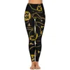 Pantaloni attivi Leggings con stampa a catena di tendenza Design dorato Vita alta Yoga Legging elasticizzato sexy Donna Allenamento sportivo