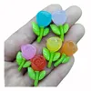 Decorative Flowers 50/100Pcs/Lot Colorful Polymer Clay Rose Flower Bouquet Artificial Wedding Party Home Tableware Mothers' Day Decoration