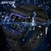 손목 시계 Sanda Fashion Men 's Watches Sport Military Watch 저항성 방수 LED 남성용 클럭 remlogio masculino를위한 디지털 손목 시계