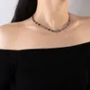 Bijoux en argent Sterling S925 pour femmes, visage souriant Double face, chaîne de clavicule de luxe élégante et rétro