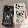 Mobiltelefonpåsar för A32 Cartoon Butterfly Rose Flower Phone Caseh240307