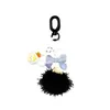 Keychains Handmade Bowknot Plush Ball Charm Lovely Ornament Women Car Keyring Backpack Handbag Pendant Keys Holder