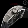 2024 YS Factory Men's Watch RM001 True Tourbillon Mechanical Movement Upgrade Tempered Glass Double Layer bokstavlig gummiband Stålfodral