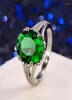 Cluster Rings Luxury 925 Sterling Silver Vintage Emerald Diamond For Women äkta fina smycken bröllopsdag gåva hela3224431