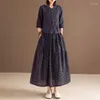 Work Dresses 2024 Elegan Women Tang Suit Cotton And Linen Spring Summer Autumn Two-piece Middle-aged Mother Dress Sleeve Skirt A308