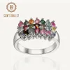 Cluster Rings GEM'S BALLET 2024 Natural Tourmaline Engagement&Wedding Ring For Women Jewelry 925 Sterling Silver Gemstone Band